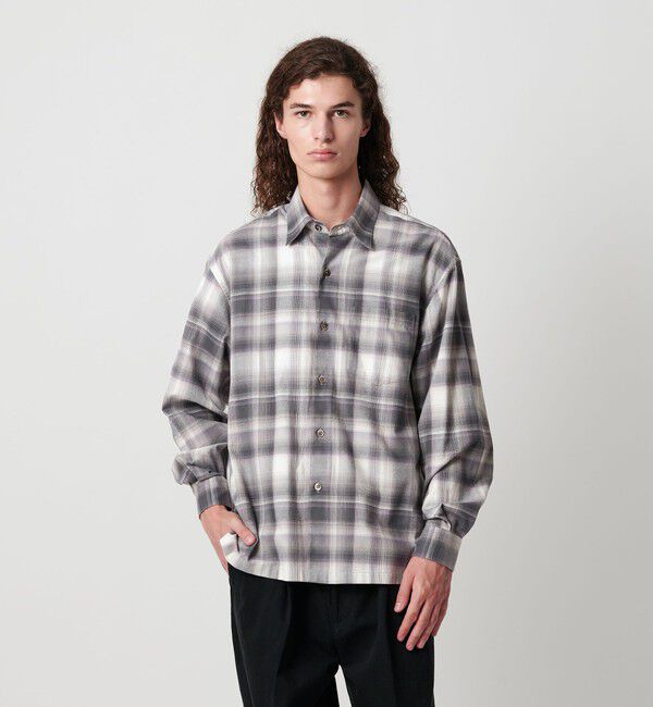 MONKEY TIME「ブラッシュド オンブレ チェック シャツ」|シャツ・ブラウス|