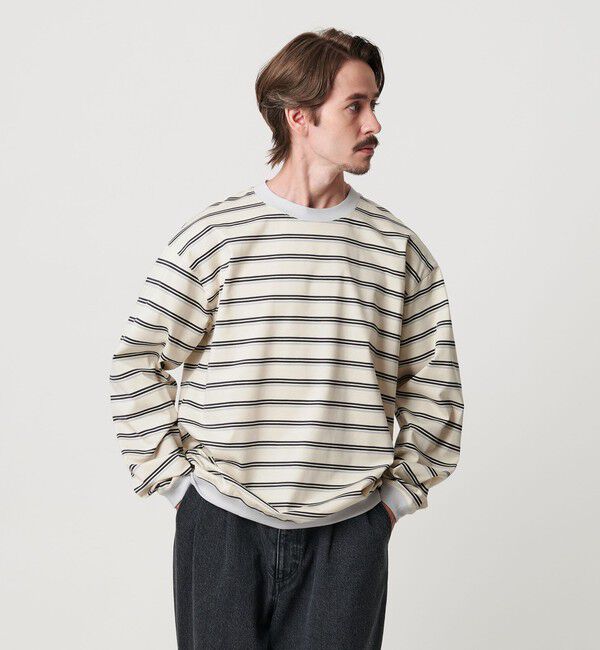 BEAUTY&YOUTH UNITED ARROWS「トリプル ボーダー スウェット Tシャツ」|Tシャツ・カットソー|OFF WHITE