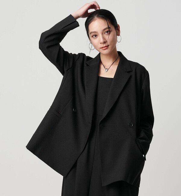 BEAUTY&YOUTH UNITED ARROWS「【WEB限定 Wardrobe DAILY MINIMAL】ウールライク メランジダブルジャケット ウォッシャブル」|テーラードジャケット|BLACK