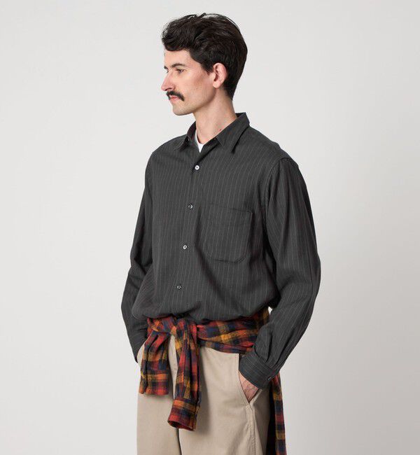 STEVEN ALAN「＜Steven Alan＞ ネル  ストライプ レギュラーカラー シャツ NARROW」|シャツ・ブラウス|