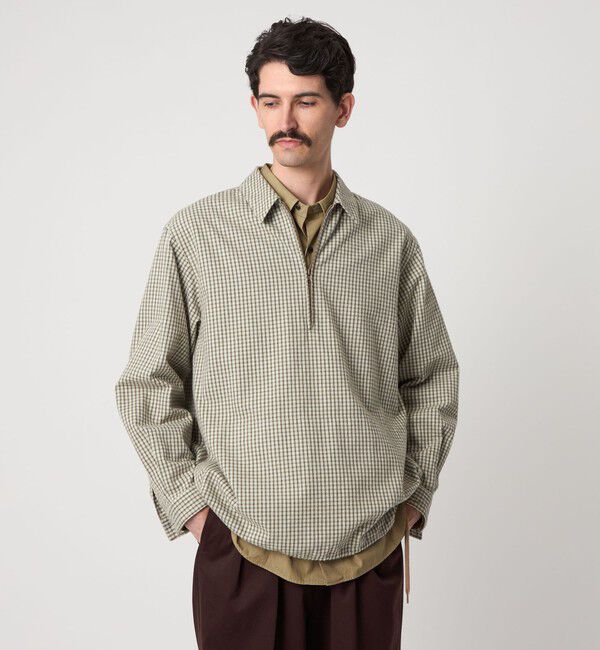 STEVEN ALAN「＜Steven Alan＞ チェック ジップ プルオーバー シャツ LOOSE」|シャツ・ブラウス|