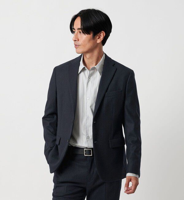 BEAUTY&YOUTH UNITED ARROWS「ストレッチ サキソニー 2B ジャケット セットアップ対応」|テーラードジャケット|NAVY