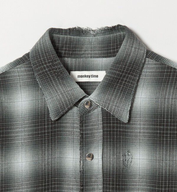 MONKEY TIME「ディストレスト ネル チェック シャツ」|シャツ・ブラウス|