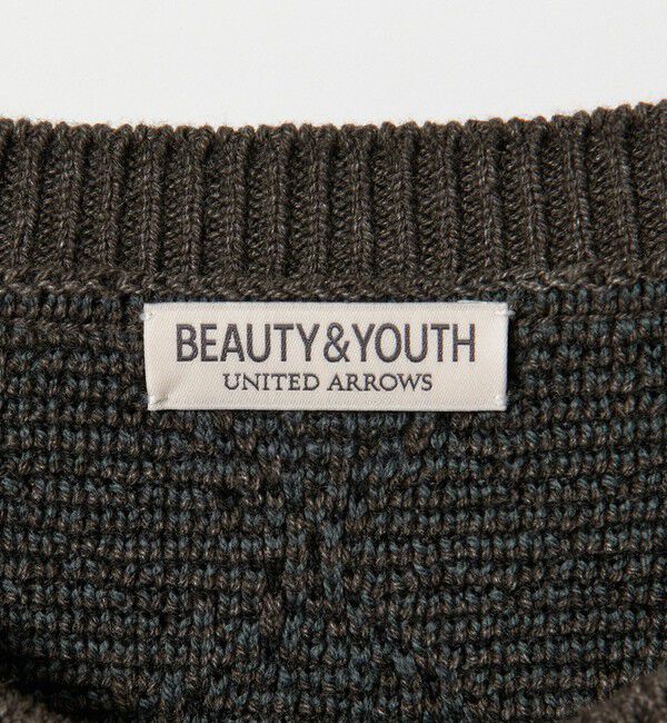 BEAUTY&YOUTH UNITED ARROWS「ロンバス パターン クルーネック ニット ウォッシャブル」|ニット・セーター|