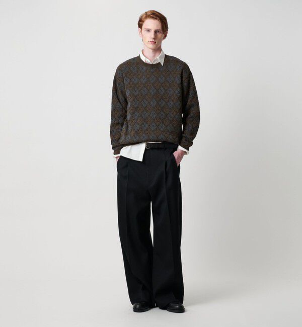 BEAUTY&YOUTH UNITED ARROWS「ロンバス パターン クルーネック ニット ウォッシャブル」|ニット・セーター|