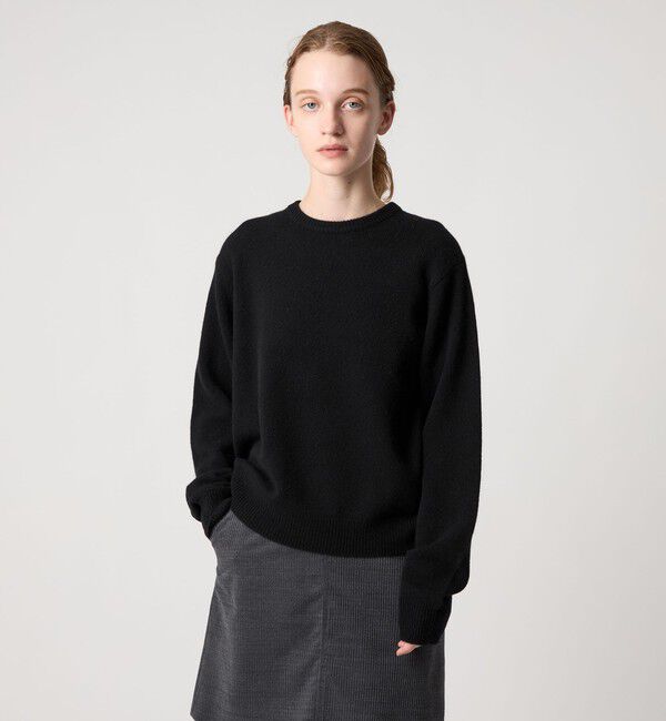 STEVEN ALAN「＜Steven Alan＞ウール カシミヤ プルオーバーニット」|ニット・セーター|BLACK