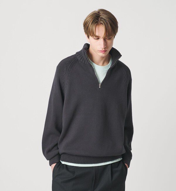 BEAUTY&YOUTH UNITED ARROWS「コード ヤーン ハーフ ジップ ニット ウォッシャブル」|ニット・セーター|