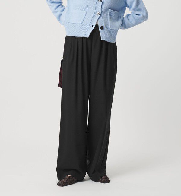 BEAUTY&YOUTH UNITED ARROWS「裏起毛ジョーゼット ワイドパンツ ウォッシャブル」|その他|BLACK