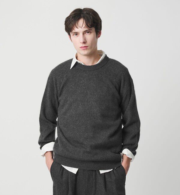 BEAUTY&YOUTH UNITED ARROWS「ブラッシュド ヤク クルーネック ニット」|ニット・セーター|DK.GRAY