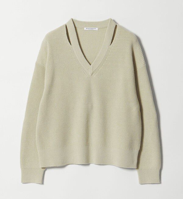 BEAUTY&YOUTH UNITED ARROWS「アゼ スリットVネック ニットプルオーバー ウォッシャブル」|ニット・セーター|