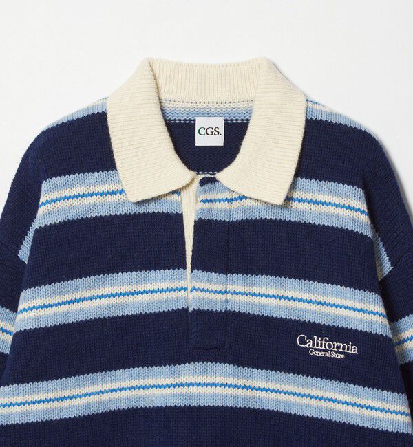 California General Store「＜CGS.＞ボーダー ニット ポロシャツ」|ニット・セーター|