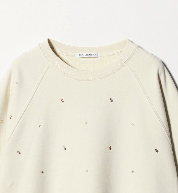 BEAUTY&YOUTH UNITED ARROWS「コットン裏毛 ラインストーン スウェットプルオーバー」|スウェット・ジャージ|