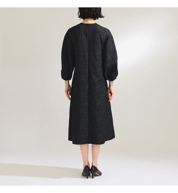 Demi-Luxe BEAMS 「フクレ織りジャカード パフスリーブ ドレス＊」|ワンピース|