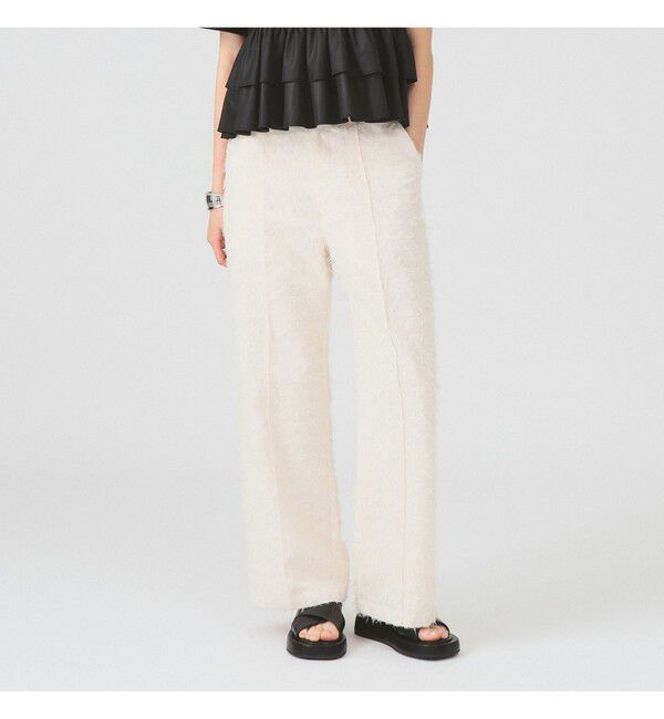 Ray BEAMS 「フリンジ ワイド ストレート パンツ」|チノ|