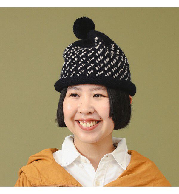 BEAMSBOY「【別注】cableami / ウール ジャカード ワッチキャップ」|その他|NAVY