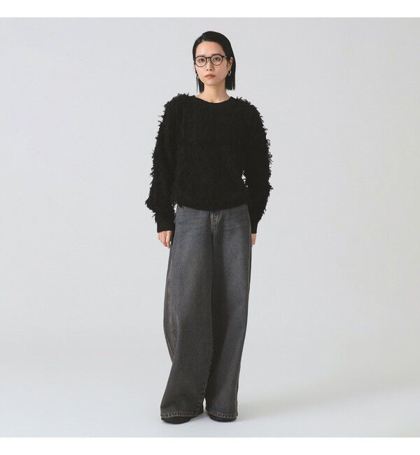 Ray BEAMS 「カット ジャカード フリンジ クルーネック ニット」|ニット・セーター|