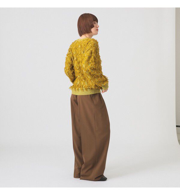 Ray BEAMS 「カット ジャカード フリンジ クルーネック ニット」|ニット・セーター|