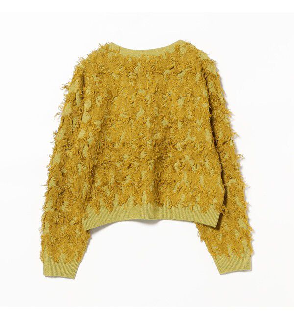 Ray BEAMS 「カット ジャカード フリンジ Vネック カーディガン」|カーディガン|