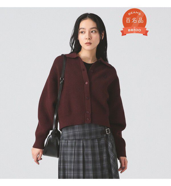 Ray BEAMS 「【別注】FRED PERRY / Tipped Collar Cardigan」|ニット・セーター|OXBLOOD