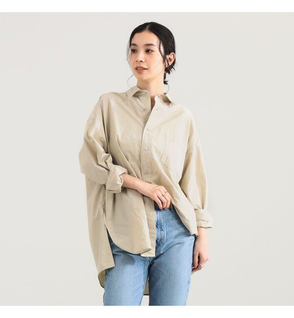 Demi-Luxe BEAMS 「TICCA / コットン スクエア ビッグシャツ」|シャツ・ブラウス|BEIGE