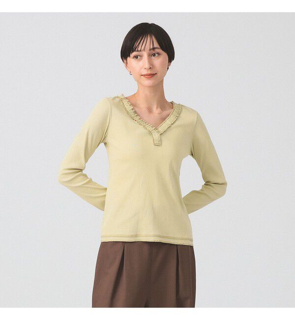 Ray BEAMS 「ギャザー ブレード Vネック トップス」|その他|