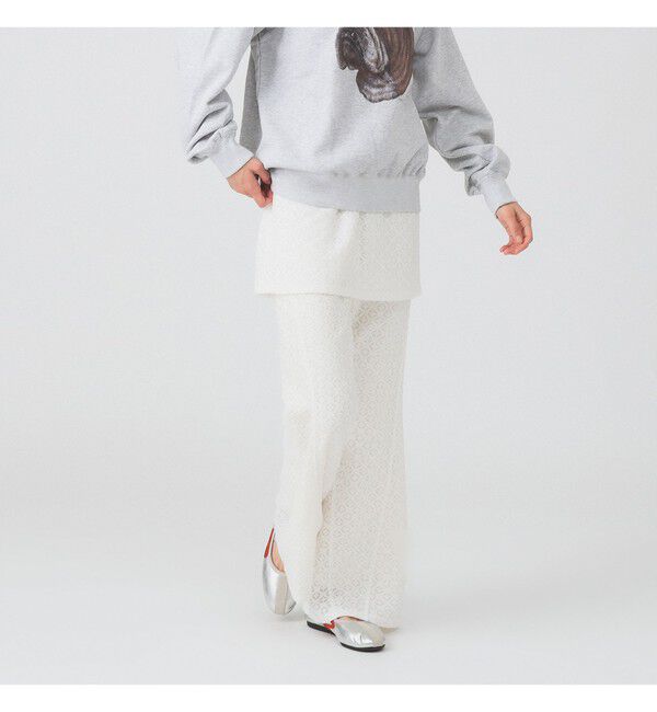 Ray BEAMS 「レース スカート セット フレア パンツ」|チノ|