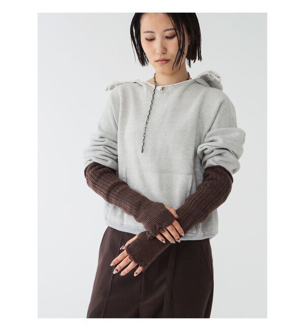 BEAMSBOY「maturely / ダメージ アームウォーマー」|手袋|BROWN