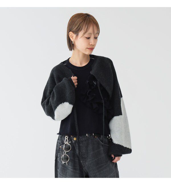 BEAMSBOY「maturely / ハート ボレロ」|ニット・セーター|CHARCOAL.G