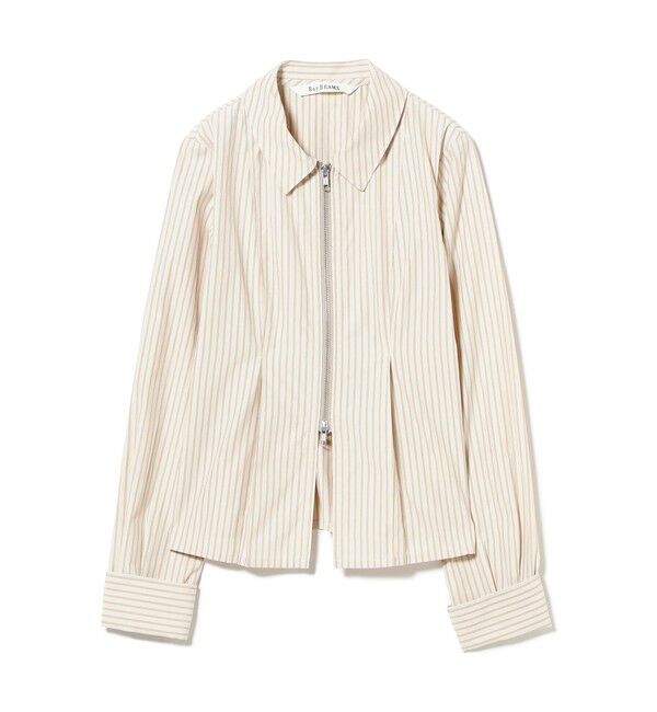 Ray BEAMS 「ストライプ ジップ シャツ」|シャツ・ブラウス|