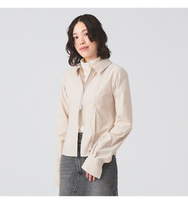 Ray BEAMS 「ストライプ ジップ シャツ」|シャツ・ブラウス|