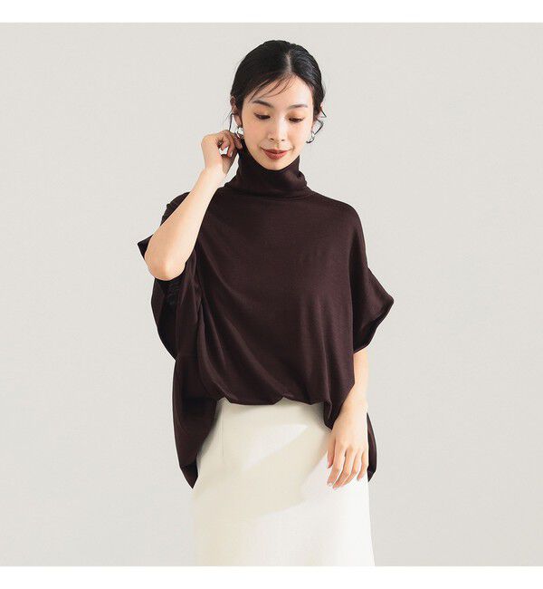 Demi-Luxe BEAMS 「【別注】COG THE BIGSMOKE / KENNA ハイネック フレンチスリーブ トップス」|Tシャツ・カットソー|別注CHOCOLATE
