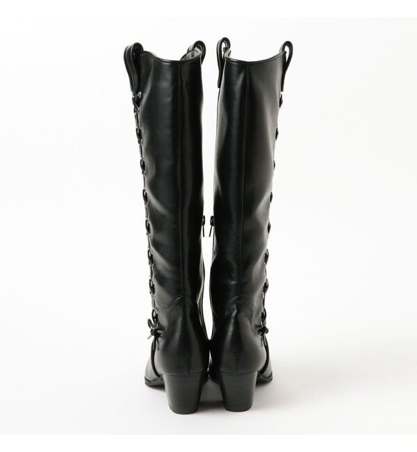 Ray BEAMS 「レースアップ ウエスタン ブーツ」|ロングブーツ|