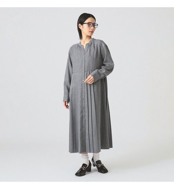 Ray BEAMS 「プリーツ キリカエ キーネック ワンピース」|ワンピース|