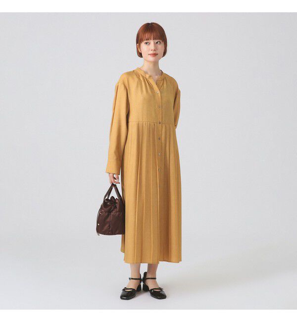 Ray BEAMS 「プリーツ キリカエ キーネック ワンピース」|ワンピース|