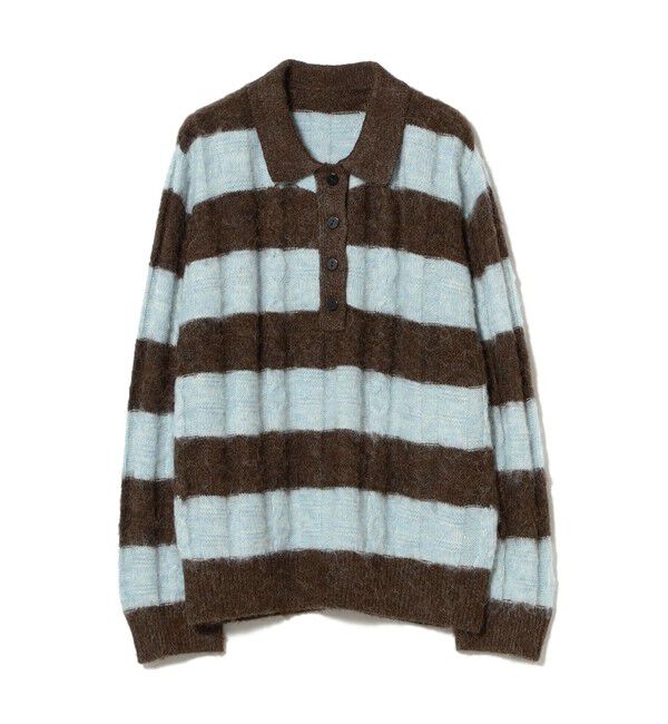 Ray BEAMS 「ワイド ボーダー ポロ ニット」|ニット・セーター|