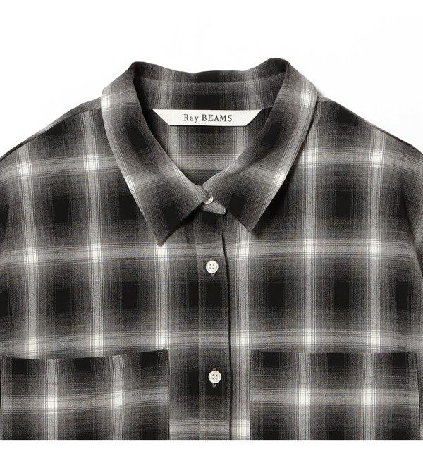Ray BEAMS 「オンブレチェック ビッグ シャツ」|シャツ・ブラウス|