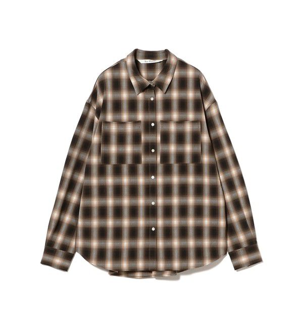 Ray BEAMS 「オンブレチェック ビッグ シャツ」|シャツ・ブラウス|