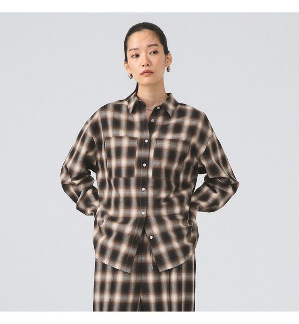 Ray BEAMS 「オンブレチェック ビッグ シャツ」|シャツ・ブラウス|