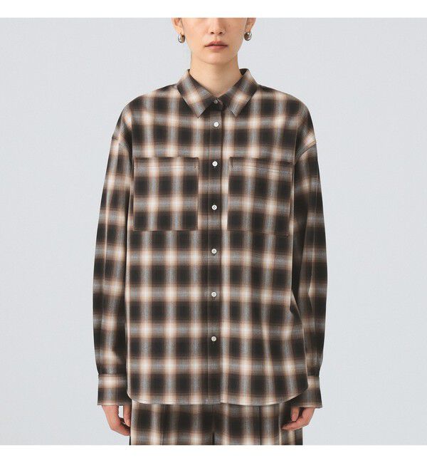 Ray BEAMS 「オンブレチェック ビッグ シャツ」|シャツ・ブラウス|