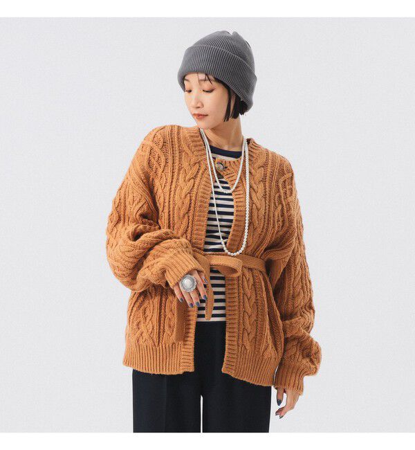 BEAMSBOY「3ゲージ 2トーン アラン カーディガン」|ニット・セーター|