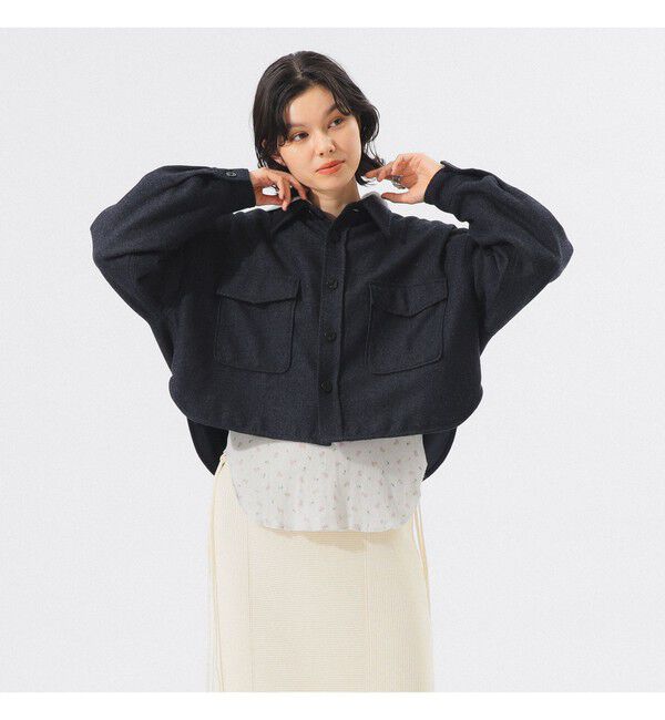 BEAMSBOY「ショート ヘリンボーン CPO ジャケット」|ブルゾン・スタジャン|NAVY