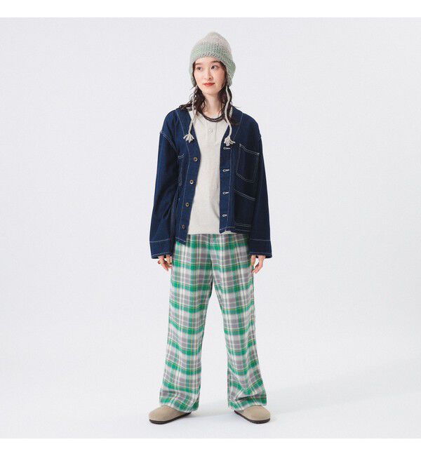 BEAMSBOY「ワーク チェック イージーパンツ」|チノ|