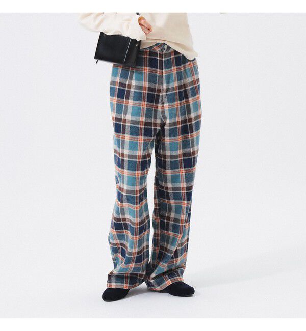 BEAMSBOY「ワーク チェック イージーパンツ」|チノ|