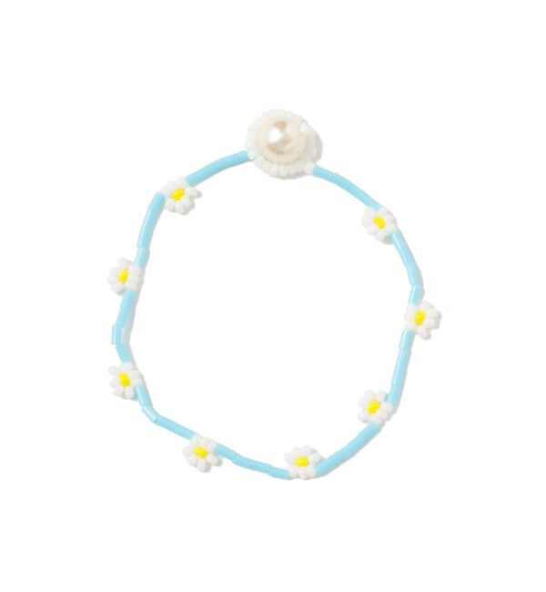Ray BEAMS 「プチ フラワー ビーズ ブレスレット」|ブレスレット・バングル|BLUE/WHITE