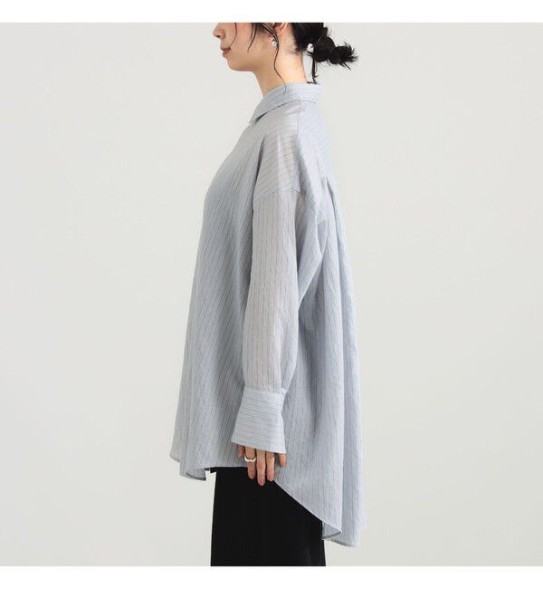 Demi-Luxe BEAMS 「AK+1 / シアー ストライプ シャツ」|シャツ・ブラウス|