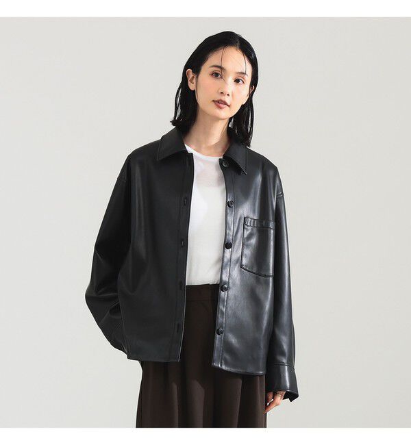 Demi-Luxe BEAMS 「フェイクレザー シャツジャケット」|ダッフルコート|