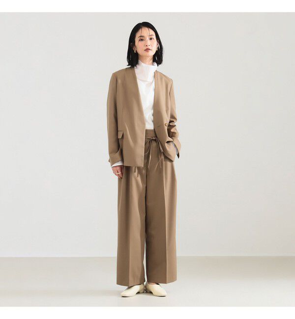 Demi-Luxe BEAMS 「ポリエステル ウール ラペルレス ジャケット」|ダッフルコート|