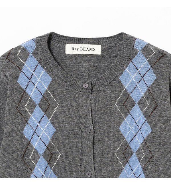 Ray BEAMS 「アーガイル クルーネック カーディガン」|カーディガン|