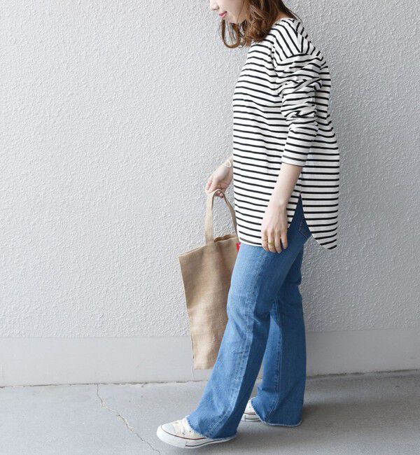 SHIPS any「SHIPS any:〈吸水速乾〉ラウンドヘム ロングスリーブ ワイド TEE」|Tシャツ・カットソー|