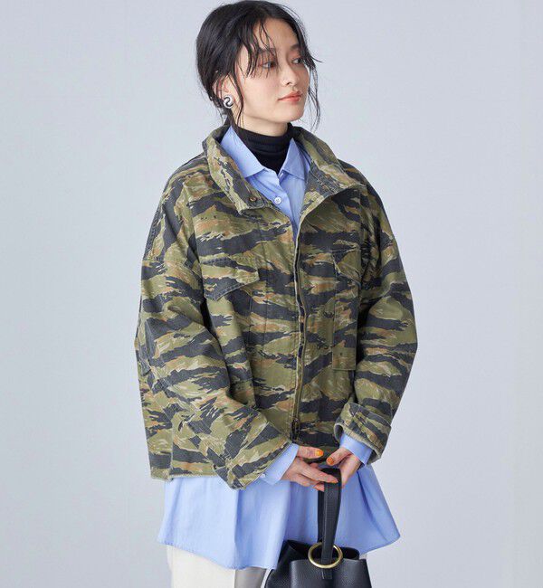 SHIPS for women「〈洗濯機可能〉ミリタリー バックサテン スタンドカラー ブルゾン」|ミリタリー・モッズコート|